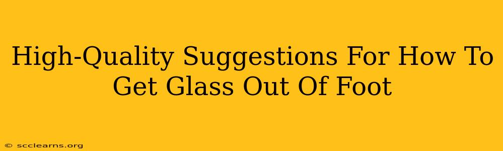 High-Quality Suggestions For How To Get Glass Out Of Foot