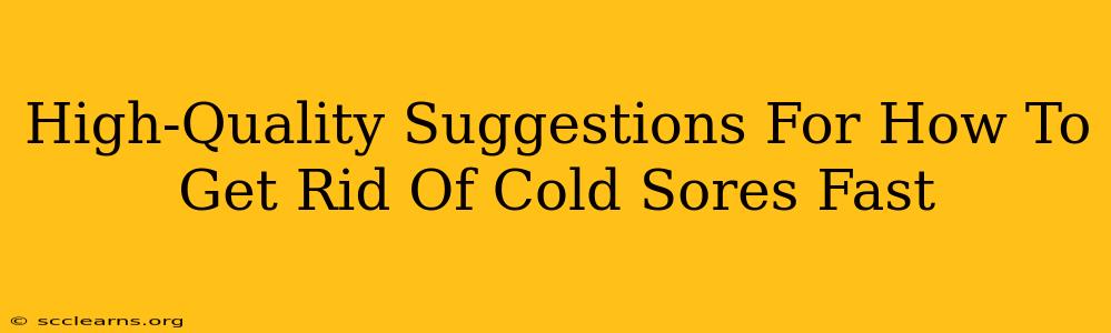 High-Quality Suggestions For How To Get Rid Of Cold Sores Fast