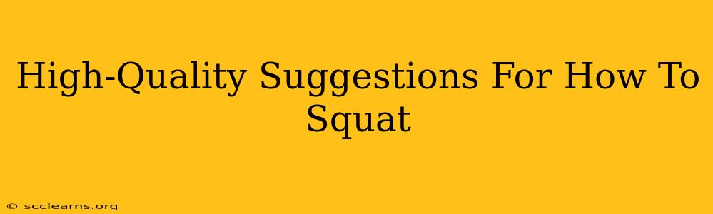 High-Quality Suggestions For How To Squat