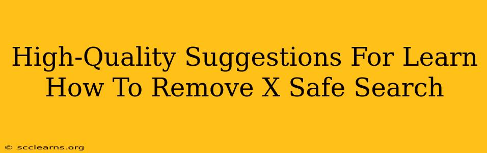 High-Quality Suggestions For Learn How To Remove X Safe Search