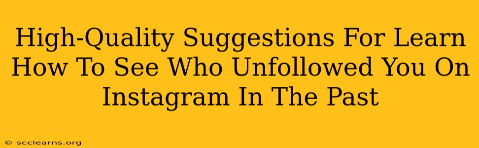 High-Quality Suggestions For Learn How To See Who Unfollowed You On Instagram In The Past