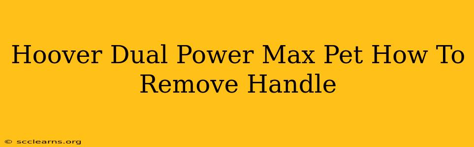 Hoover Dual Power Max Pet How To Remove Handle