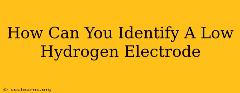 How Can You Identify A Low Hydrogen Electrode