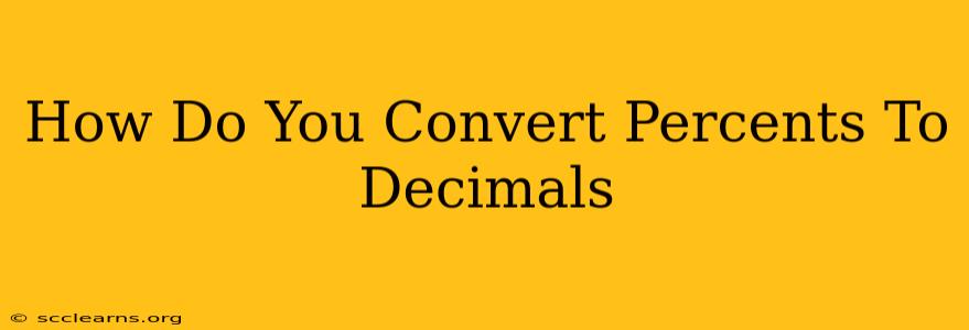 How Do You Convert Percents To Decimals