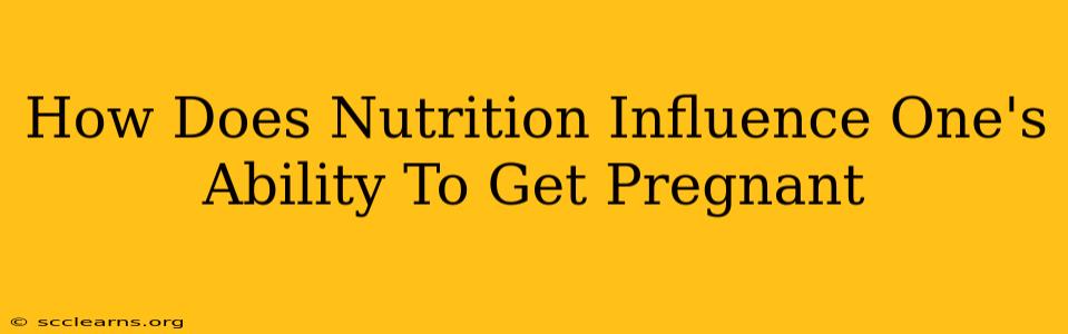 How Does Nutrition Influence One's Ability To Get Pregnant