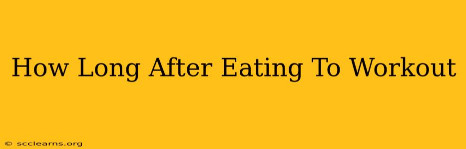 How Long After Eating To Workout