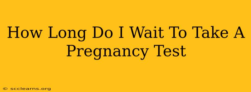 How Long Do I Wait To Take A Pregnancy Test