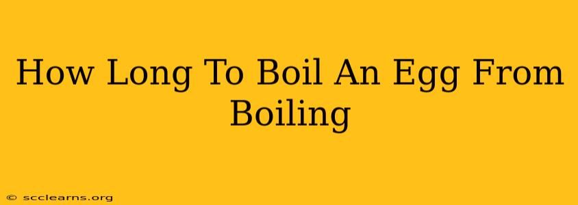 How Long To Boil An Egg From Boiling