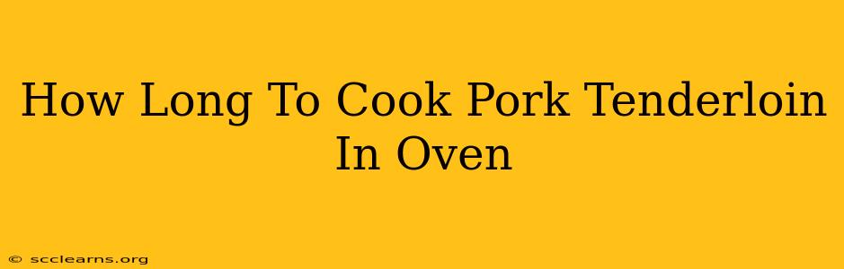 How Long To Cook Pork Tenderloin In Oven