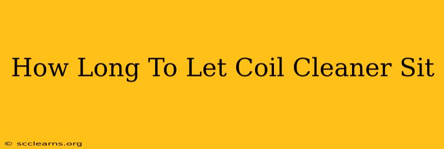 How Long To Let Coil Cleaner Sit