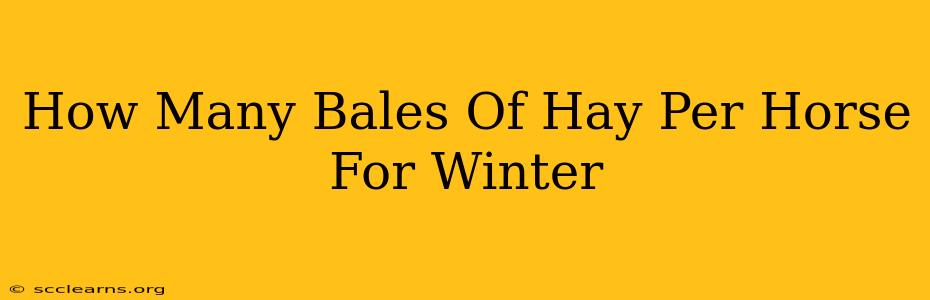 How Many Bales Of Hay Per Horse For Winter