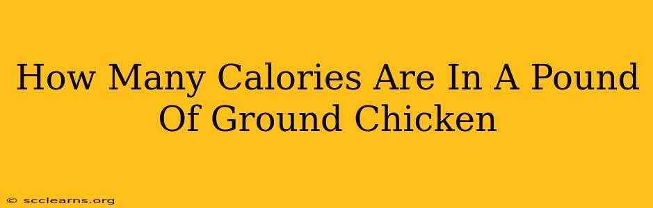 How Many Calories Are In A Pound Of Ground Chicken