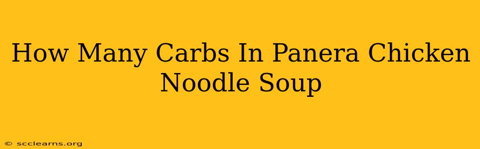 How Many Carbs In Panera Chicken Noodle Soup