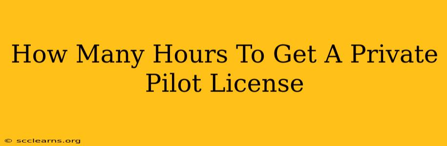 How Many Hours To Get A Private Pilot License