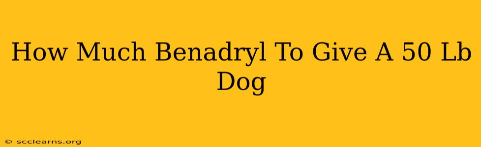 How Much Benadryl To Give A 50 Lb Dog