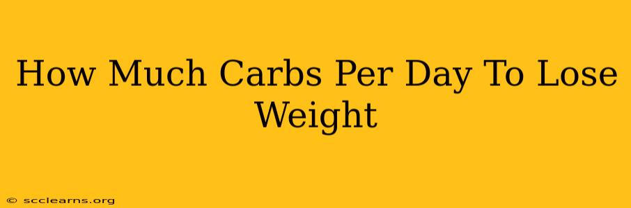 How Much Carbs Per Day To Lose Weight