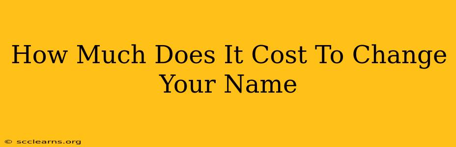 How Much Does It Cost To Change Your Name