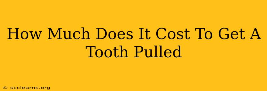 How Much Does It Cost To Get A Tooth Pulled