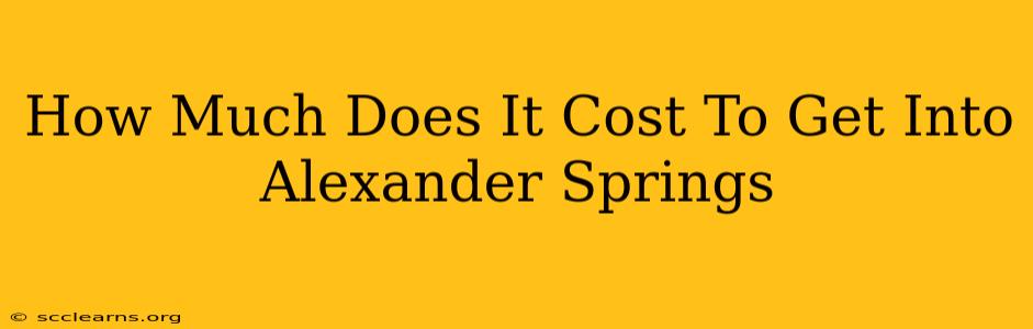 How Much Does It Cost To Get Into Alexander Springs