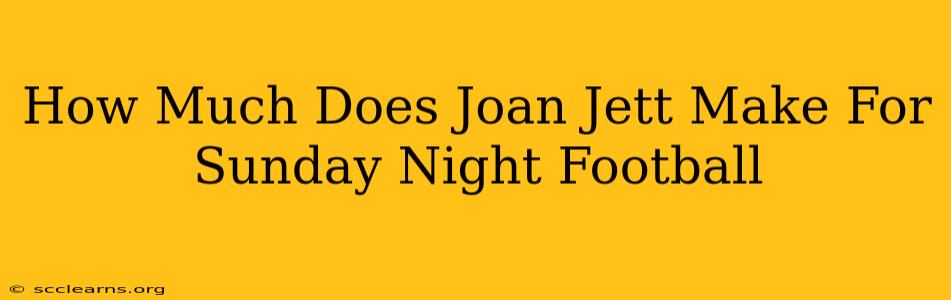 How Much Does Joan Jett Make For Sunday Night Football