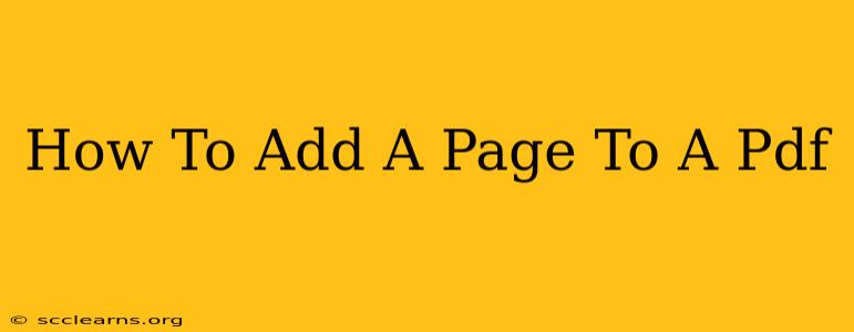 How To Add A Page To A Pdf