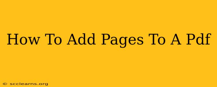 How To Add Pages To A Pdf