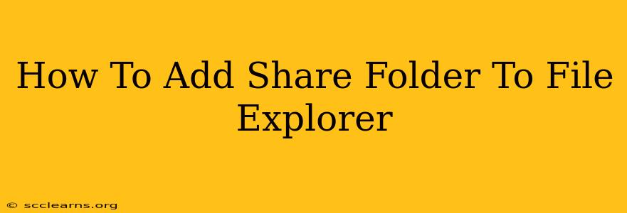 How To Add Share Folder To File Explorer