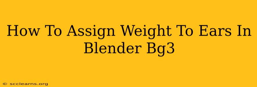 How To Assign Weight To Ears In Blender Bg3