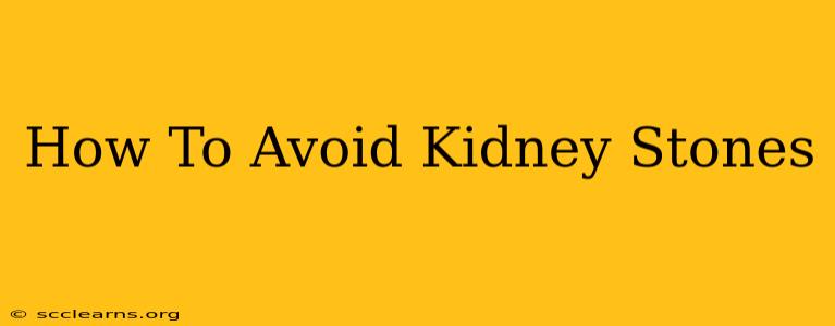 How To Avoid Kidney Stones