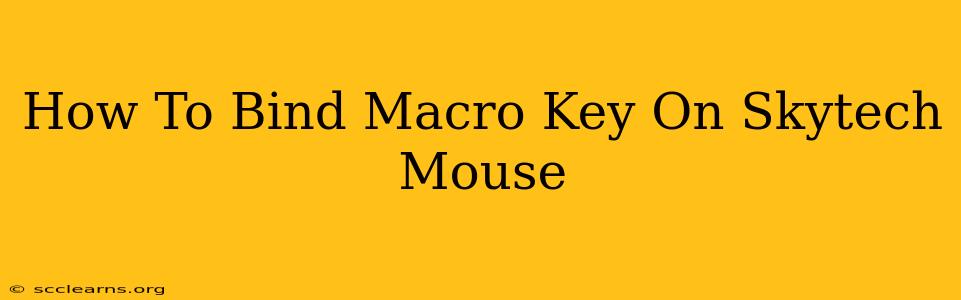 How To Bind Macro Key On Skytech Mouse