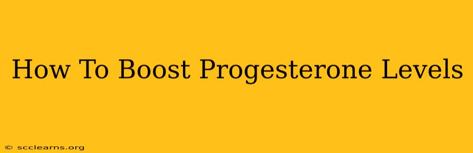 How To Boost Progesterone Levels