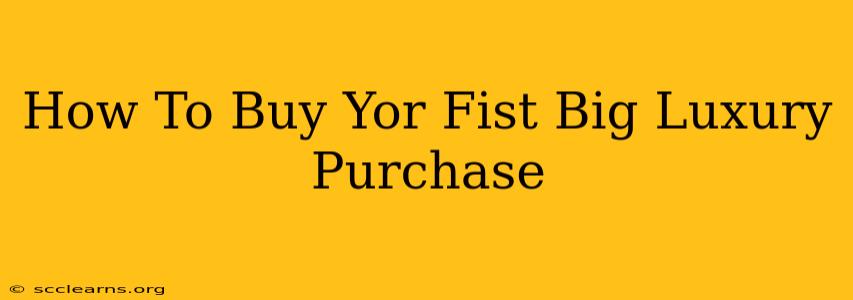 How To Buy Yor Fist Big Luxury Purchase