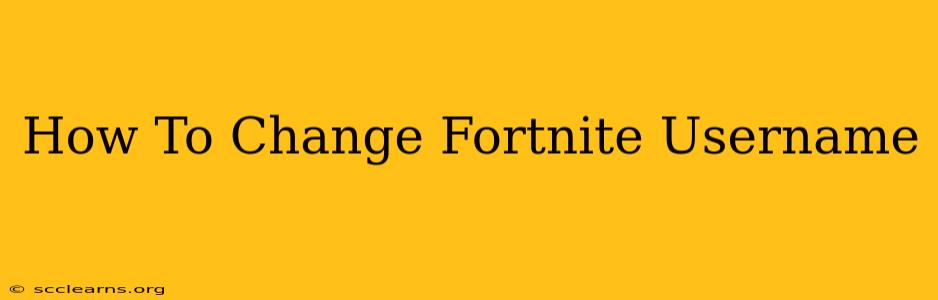 How To Change Fortnite Username