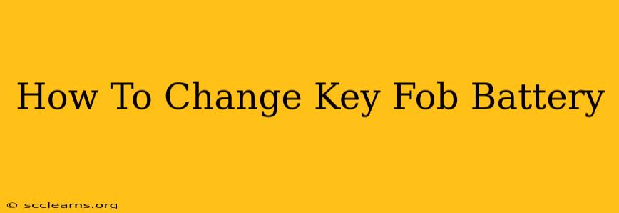 How To Change Key Fob Battery