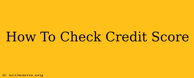 How To Check Credit Score