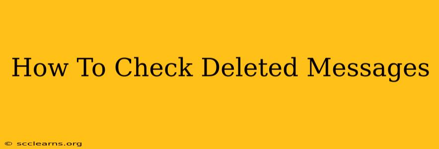 How To Check Deleted Messages