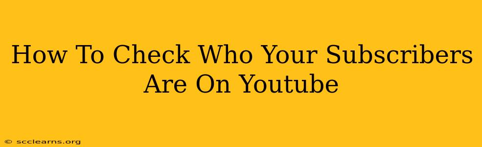 How To Check Who Your Subscribers Are On Youtube