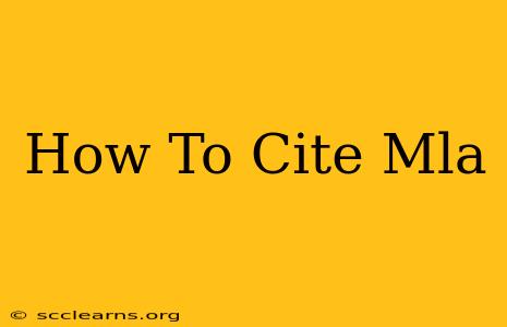 How To Cite Mla