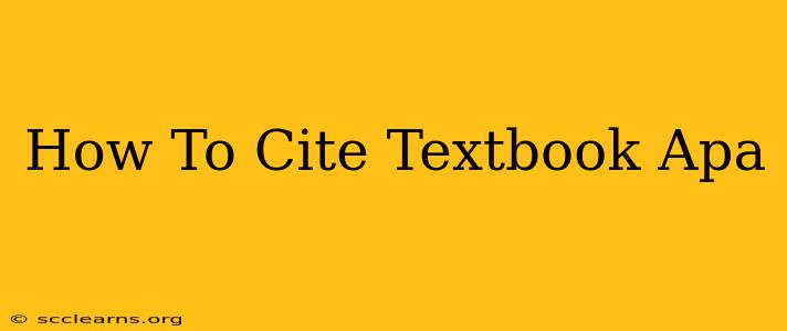 How To Cite Textbook Apa