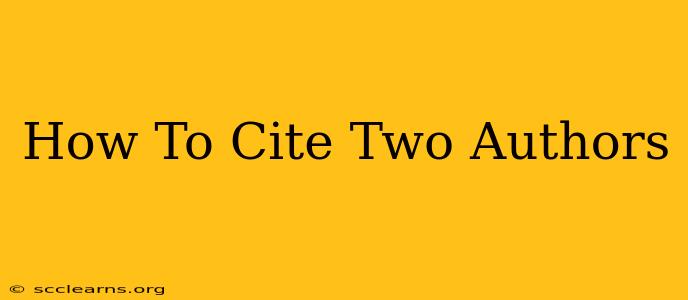 How To Cite Two Authors