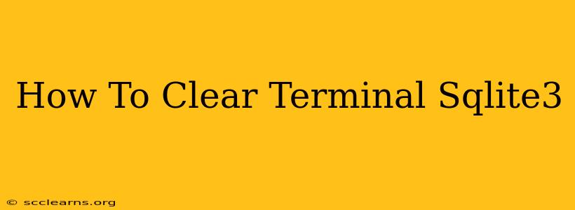 How To Clear Terminal Sqlite3