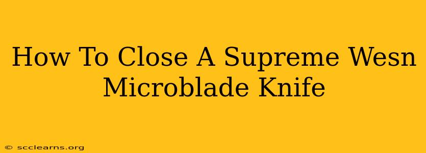 How To Close A Supreme Wesn Microblade Knife