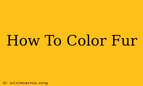 How To Color Fur