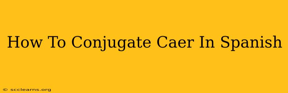 How To Conjugate Caer In Spanish