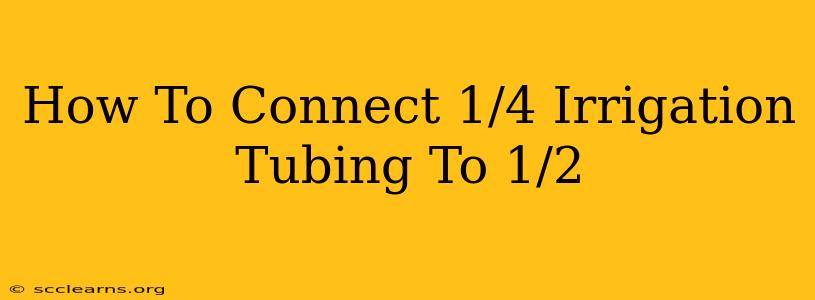 How To Connect 1/4 Irrigation Tubing To 1/2