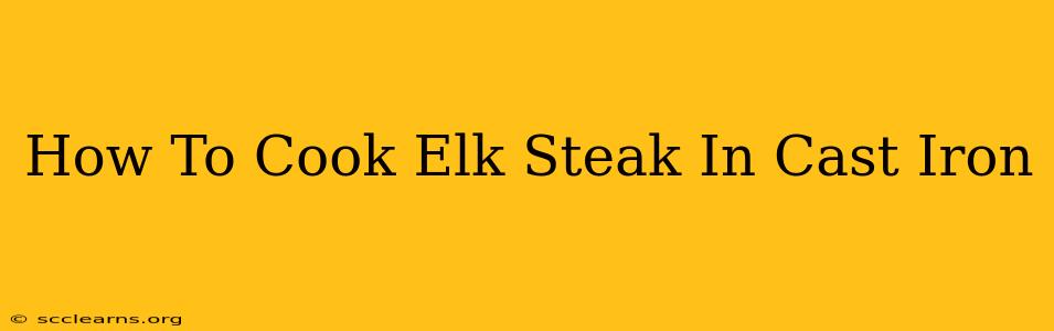 How To Cook Elk Steak In Cast Iron