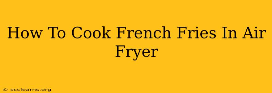 How To Cook French Fries In Air Fryer