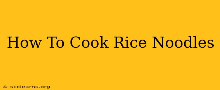 How To Cook Rice Noodles