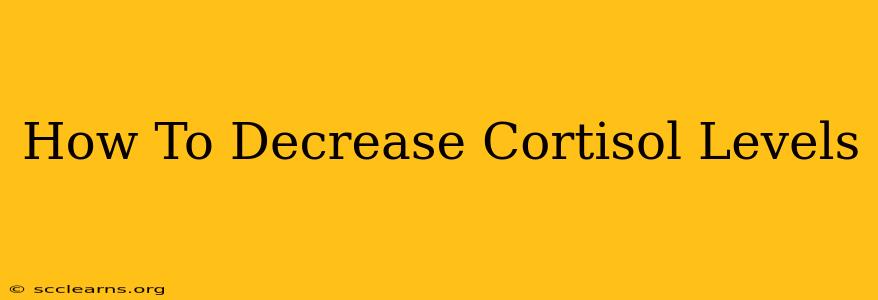 How To Decrease Cortisol Levels