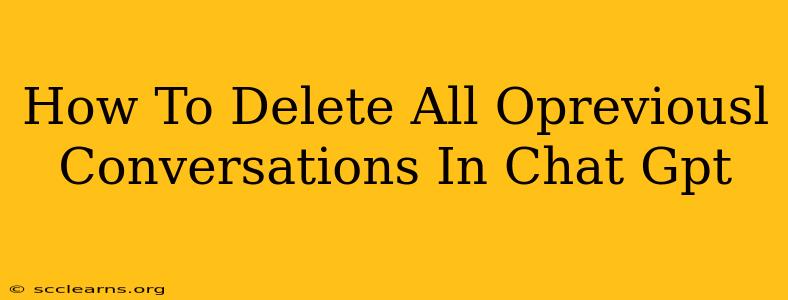 How To Delete All Opreviousl Conversations In Chat Gpt